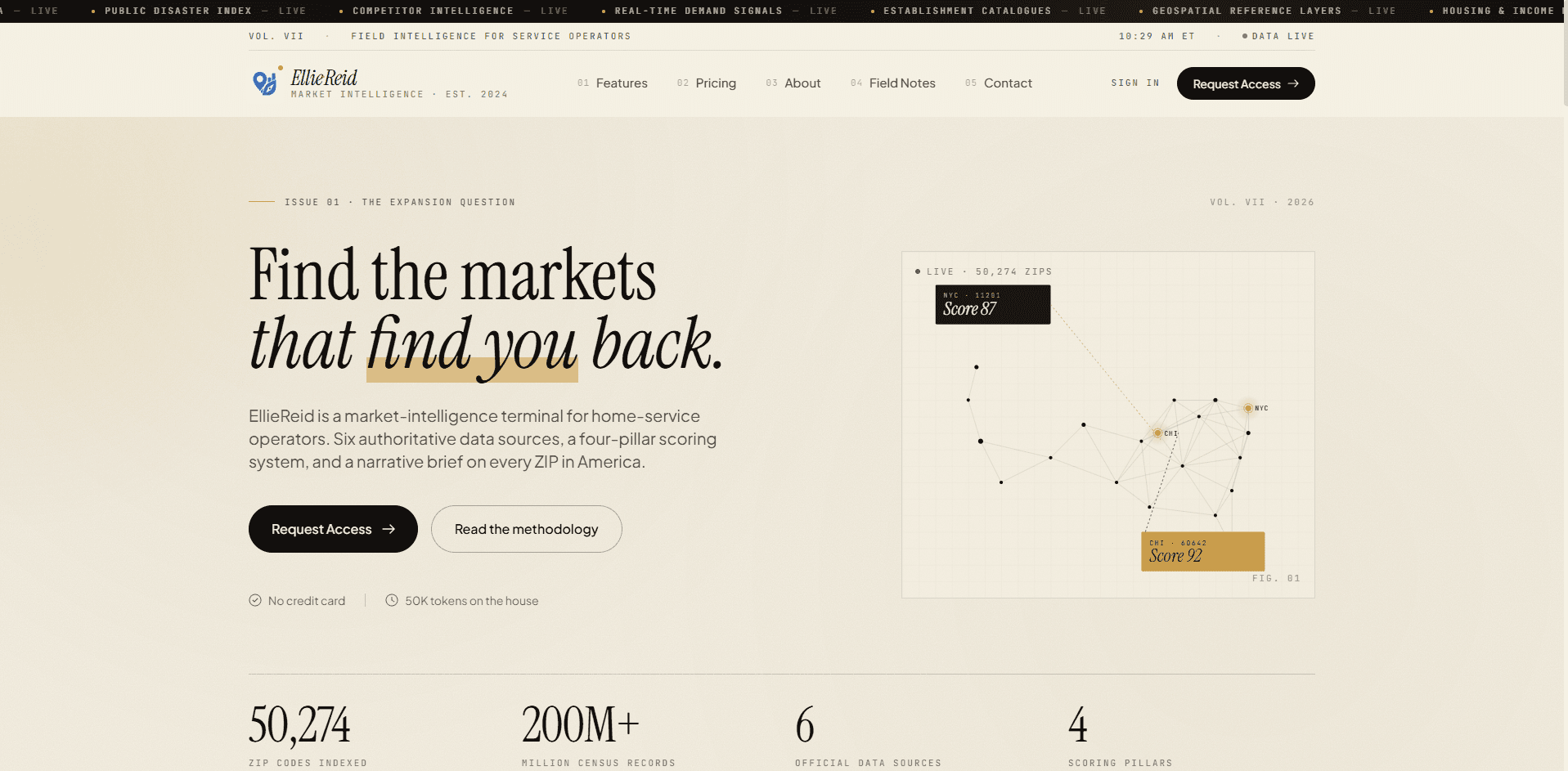 EllieReid — Market Intelligence / Home Services screenshot