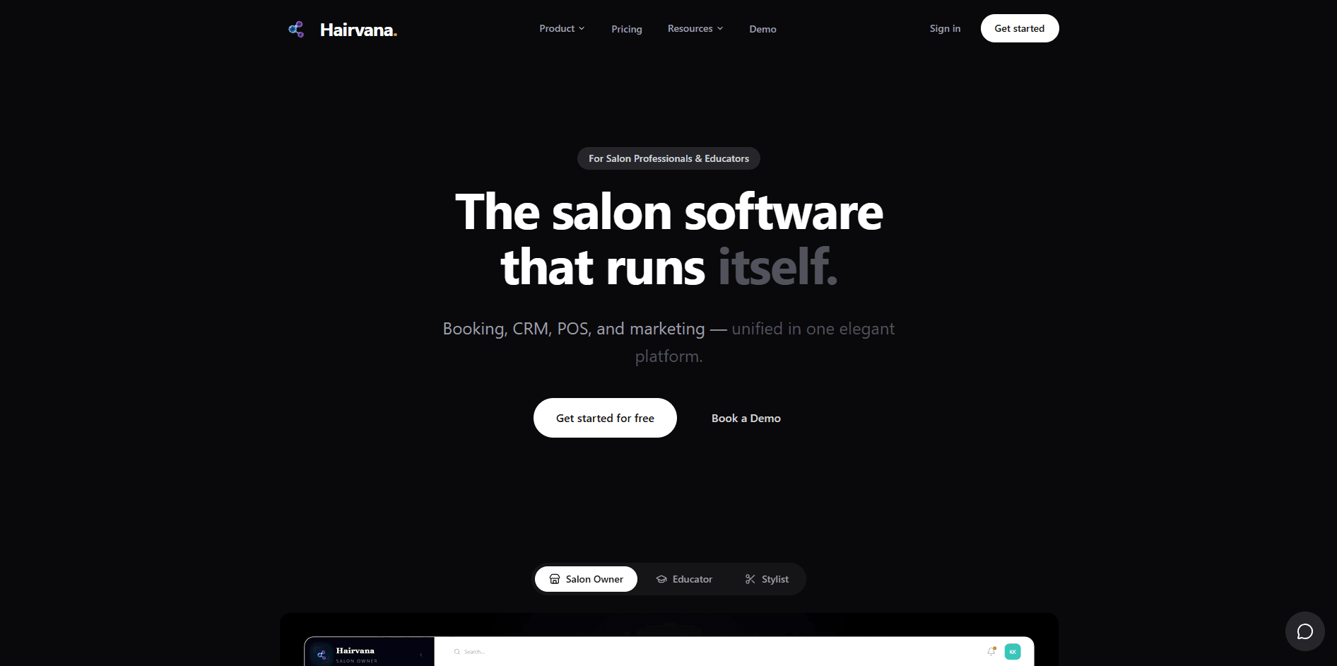 Hairvana — Salon Management CRM screenshot