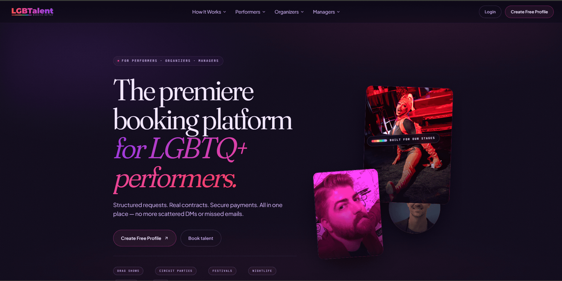 LGBTalent — LGBTQ+ Entertainment Booking Marketplace screenshot